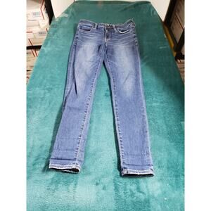 American Eagle Jeans Size 4 Womens Blue Stretch Pants Denim Mid Rise Jegging